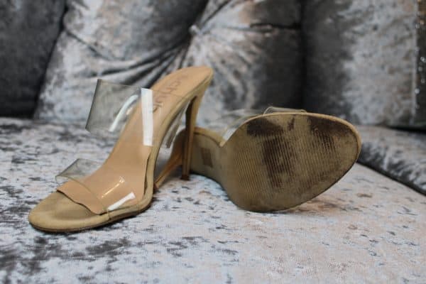 Gabrielle Taylor's Nude Perspex High Heels